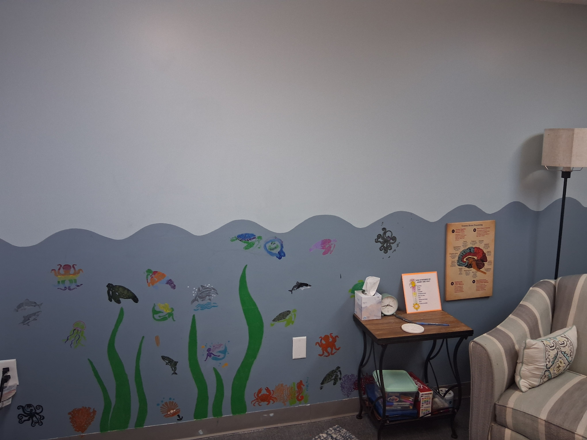 Cozy seating area for therapy sessions